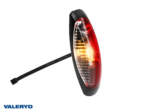 Aspöck Flexipoint II End outline marker Red/White 123x39x29.3mm with Cable [3230012]