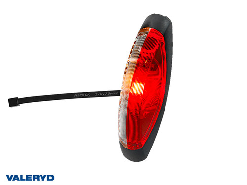 Aspöck Flexipoint II End outline marker Red/White 123x39x29.3mm with Cable [3230012]