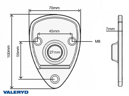 Drop side lock with hook, Left
