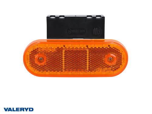 LED Side marking light WAŚ R/L 114x63x40 yellow 220mm Cable with rubber bracket