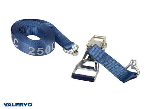 Stezna traka set 50mm sa dvostrukim J-kuka, duga ručka. Dužina 0,5+9,5m. 2500 daN