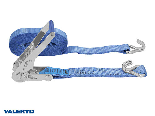 Ratchet tie down set 50mm with double J-hook Length 0,5+7,5m. 2500 daN