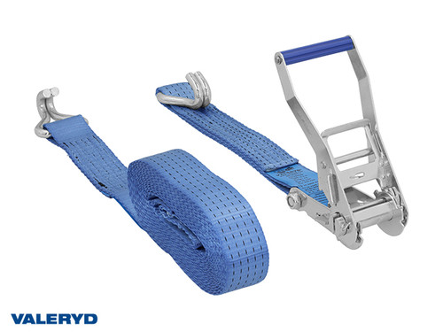 Ratchet tie down set 50mm with double J-hook Length 0,5+7,5m. 2500 daN