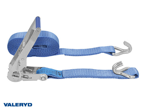 Ratchet tie down set 50mm with double J-hook. Length 0,5+5,5m. 2500 daN [6600228]