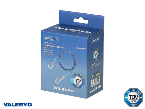 Breakaway cable with hook 2000 mm TÜV-certified