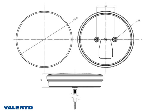 LED Tail light SCANDI-214 R/L Ø140x35mm 12-24V incl. 1m Cable