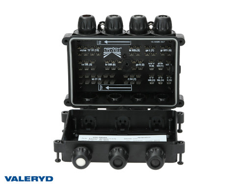 Junction box Aspöck 181x162x83mm shallow lid ASS1 14-outlets [3102003]