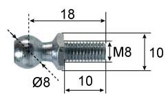 Ball stud Ø8; L=18; M8 [6890004]