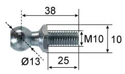 Ball stud ; Ø13; L=38; M10 [6890011]