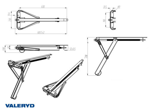 Support leg Universal 800Kg short, Galvanised [6649006]