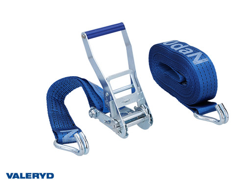 Ratchet tie down set 50mm with double J-hook, Length 0,5+8,5m 2000 daN [6600131]