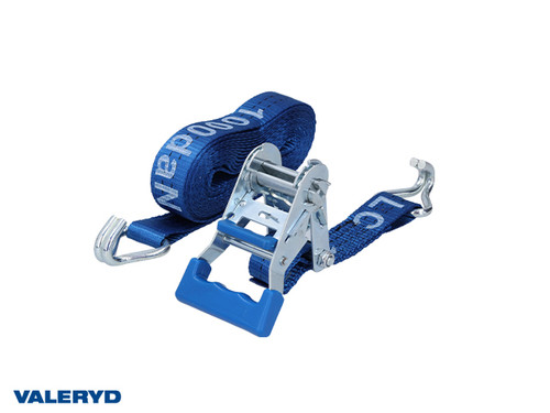 Ratchet tie down set 35mm with double J-hook. Length 6m, 1000 daN [6600128]