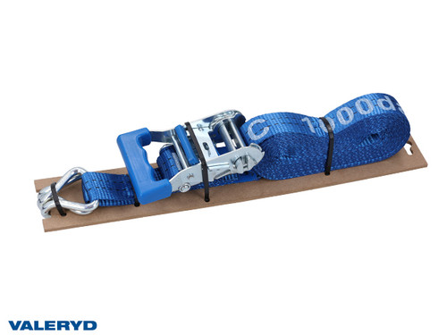 Ratchet tie down set 35mm with double J-hook. Length 6m, 1000 daN [6600128]