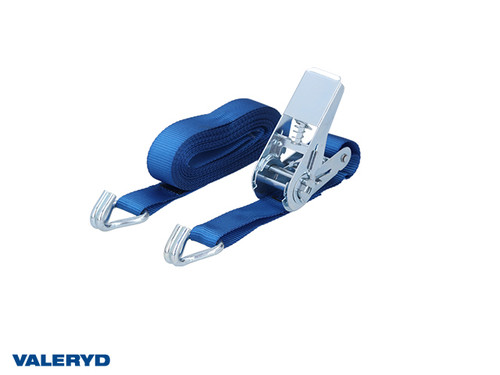 Ratchet tie down set 25mm with double. J-hook Length 0.3+4.7m, 400 daN [6600126]