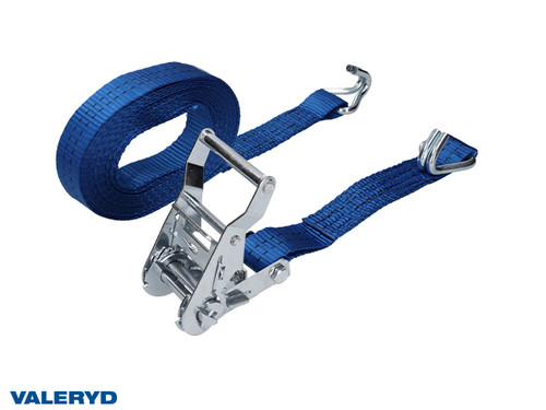 Ratchet tie down set 35mm with double J-hook. Length 0,3+5,7m. 1000 daN [6600123]