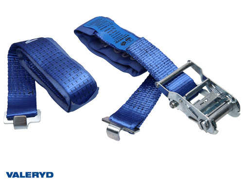 Ratchet strap for cargo restraint track, 50mm with flat hook fitting, Length 1+3m. 1000 daN [6600037]