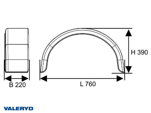 Mudguard Galvanised sheet metal B220 H390 L760 [6569025]