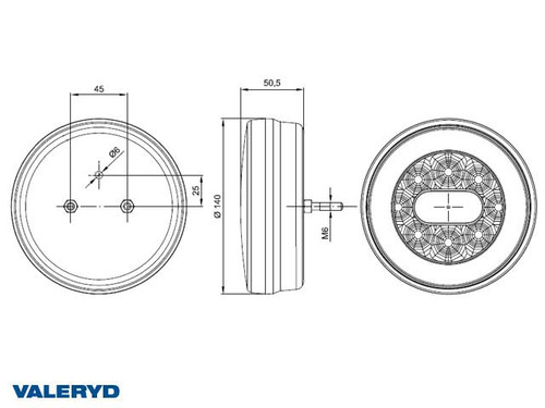 LED Tail light SCANDI-110 Right/Left 140x50.5 12-24 V incl. 1 m cable (2 pack)