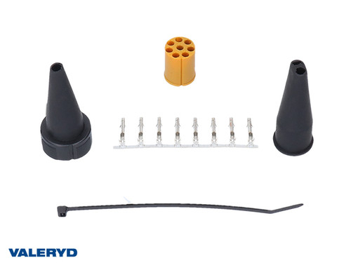 Bayonet socket Aspöck 8-pins left/yellow , internal slots  [3109011]