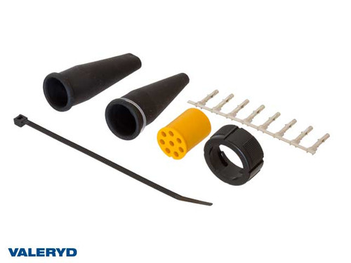 Bayonet socket Aspöck 8-pins left/yellow , internal slots  [3109011]