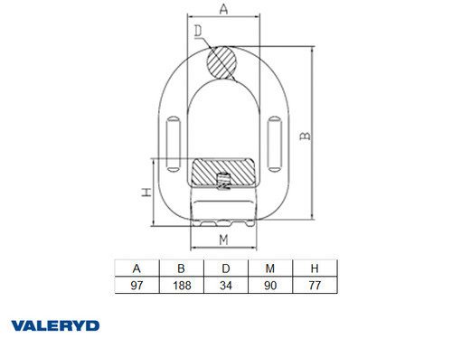 Forged D-ring with spring G80 15000Kg [6510426]