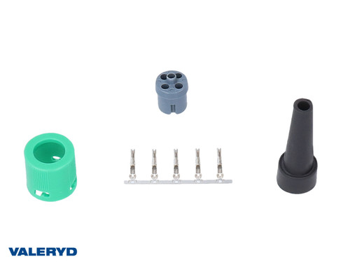 Bayonet socket Ajba/Jokon 5-pins right/green , internal slots  [3109005]