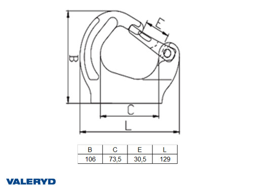 Weld-on Hook G80 WLL 3000Kg [6510412]
