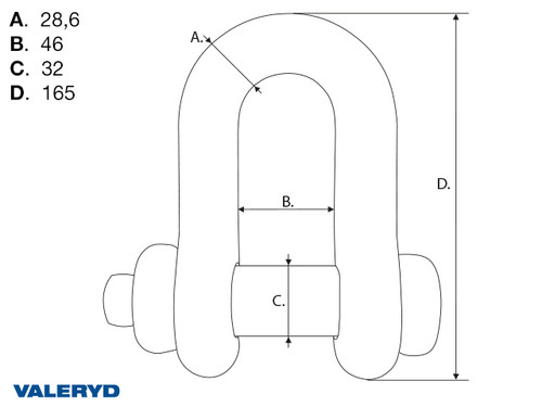Shackle, Straight with screw G-2150, WLL 9500Kg [6510398]