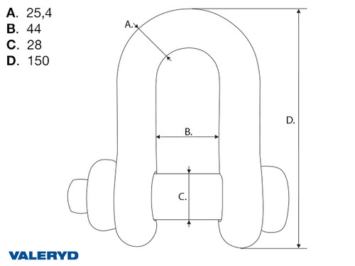 Shackle, Straight with screw G-2150, WLL 8500Kg [6510397]