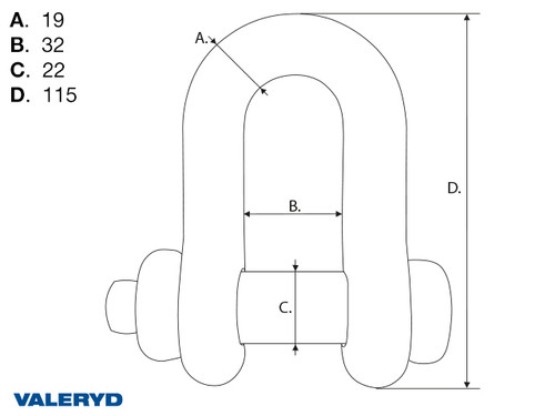Shackle, Straight with screw G-2150, WLL 4750Kg [6510395]