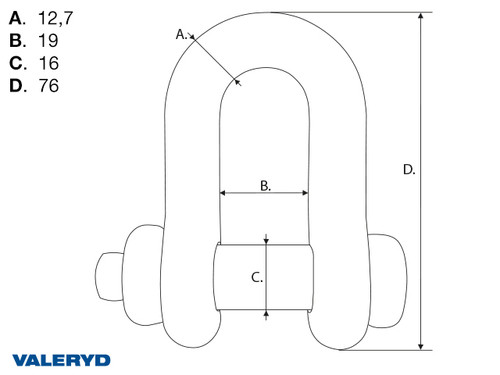 Shackle, Straight with screw G-2150, WLL 2000Kg [6510393]