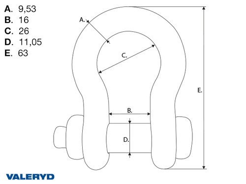 Shackle G-2130, WLL 1000Kg [6510361]