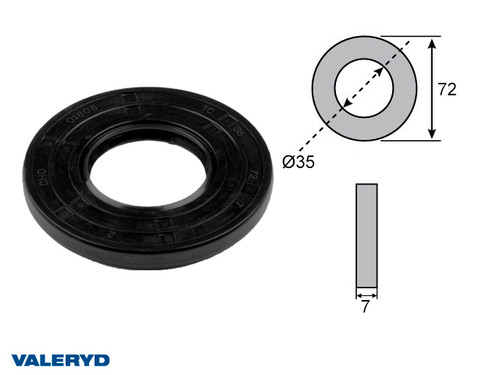 Hub seal 35x72x7 fits Knott  [1359015]