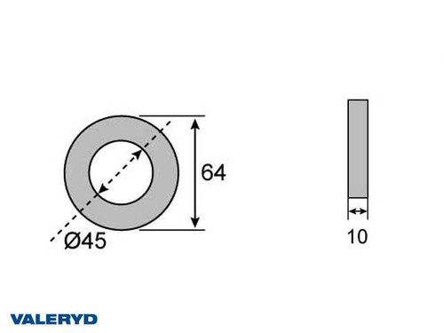Hub seal 45x64x10 fits Knott [1351101]