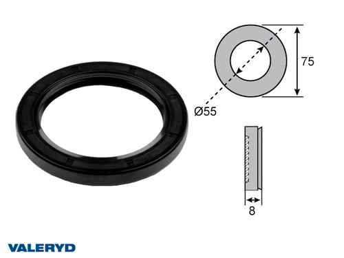 Hub seal 55x75x8 fits Al-Ko  [1350002]