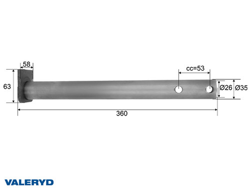 Zugstange Al-Ko 60S/2 + 90S/3 1989-92 // 90S/3 1993- ETI 811062 // 384654, Ø 35mm 
