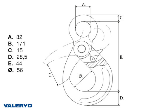 Eye self locking hook G80 10-8mm, 3150Kg [6510262]