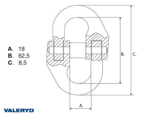 Connecting Link G80 7/8-8mm, 2000Kg [6510251]