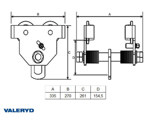 Beam trolley, 2000Kg [6510072]