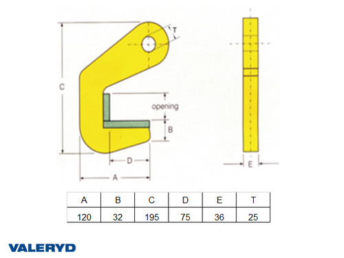 Pipe lifting clamps horizontal lift , 1500Kg (2 pack) [6510060]