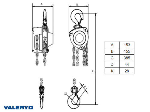 Ručni Lančanik 3m, 1000Kg