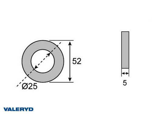 Hub seal 25x52x5 fits BPW/Peitz/Hahn  [4010063]