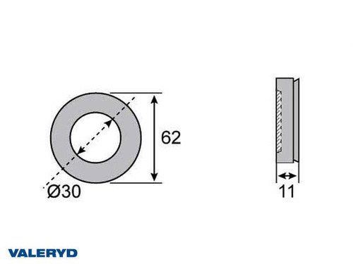 Hub seal 30x62x11
