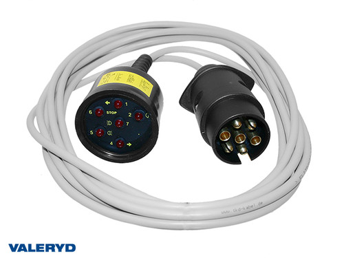Trailer connector tester 7-pin, LED ( Does not work with Canbus system ), 4 m cable  [3990008]