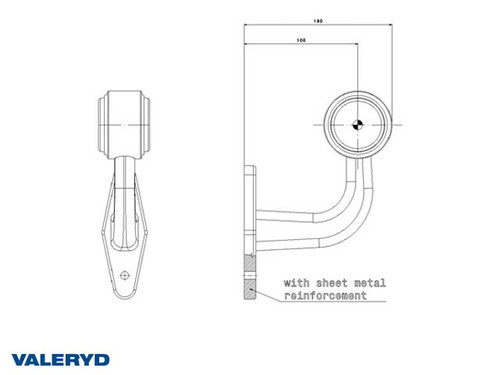 LED End outline marker Valeryd 130x150x45 white/red 12-30 V, incl. 400 mm cable , Left 