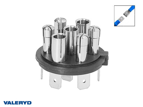 Electrical plug 7-pin. plastic 12V with cable lug connection [3210009]