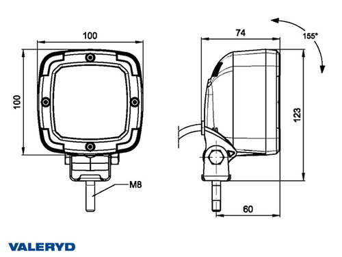 LED Worklight white 4100Lm, 100x100x74 screw attachment 150mm Cable [3199104]