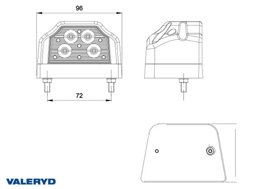 LED Number plate lamp Valeryd 96x64x66mm 12-30 V [3196004]