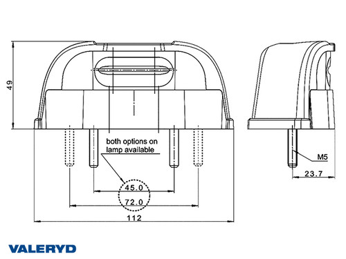 LED Number Plate Light Valeryd 112x49x23,7mm incl. 0.5m Cable [3192003]