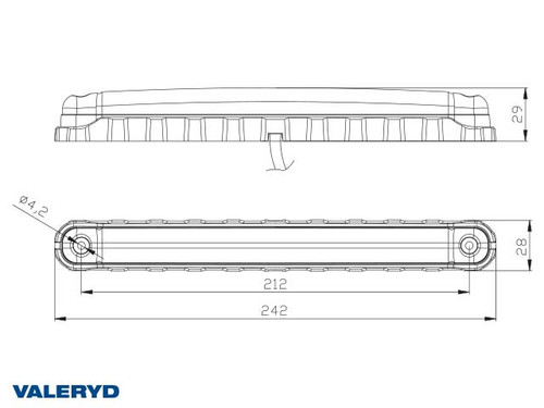 LED Side marking light Valeryd 242x28x29mm yellow fiber optics 12-30V incl. 450mm cable LED Side marking light Valeryd 242x28x29mm yellow fiber optics 12-30V incl. 450mm cable